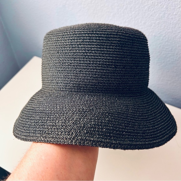 San Diego Hat Company Black/ Dark Grey Women’s Braided Sun Hat, 3-Inch Brim - Picture 2 of 9